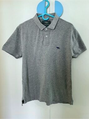 Rodd & Gunn Heather Gray Polo with Navy Fox Logo